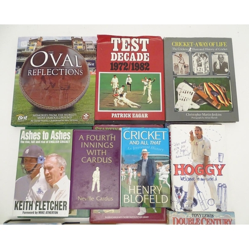 42 - Books: A large quantity of books on the subject of cricket, titles to include Sixty Years on the Bac... 