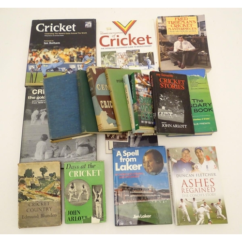 46 - Books: A large quantity of books on the subject of cricket, titles to include Fred Trueman's Cricket... 