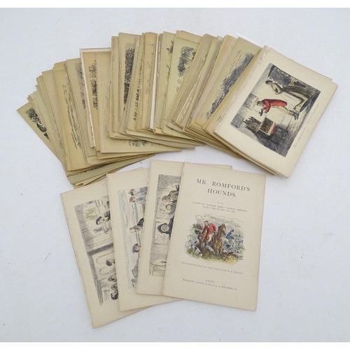 48 - A quantity of late 19thC hand coloured and monochrome etchings (some highlighted with Gum Arabic, Go... 