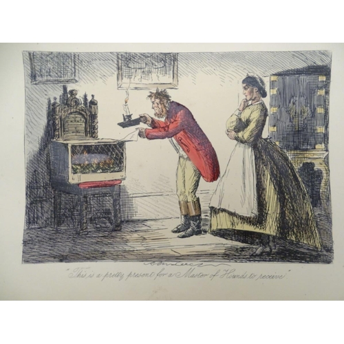 48 - A quantity of late 19thC hand coloured and monochrome etchings (some highlighted with Gum Arabic, Go... 