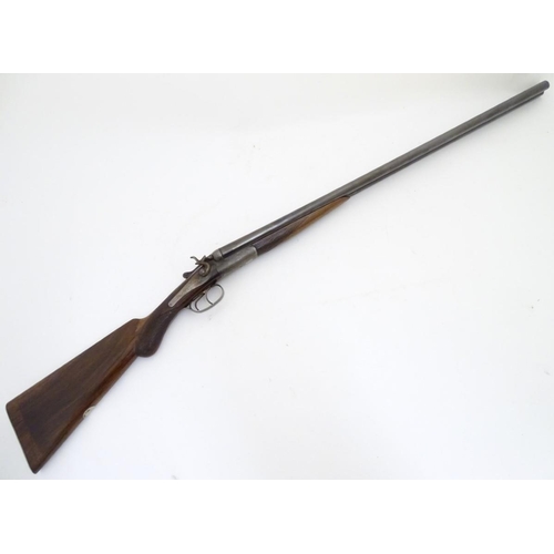 525 - Shotgun: a continental 16 bore 'Model 48' top-lever back action hammergun by Husqvarna, Sweden, prod... 