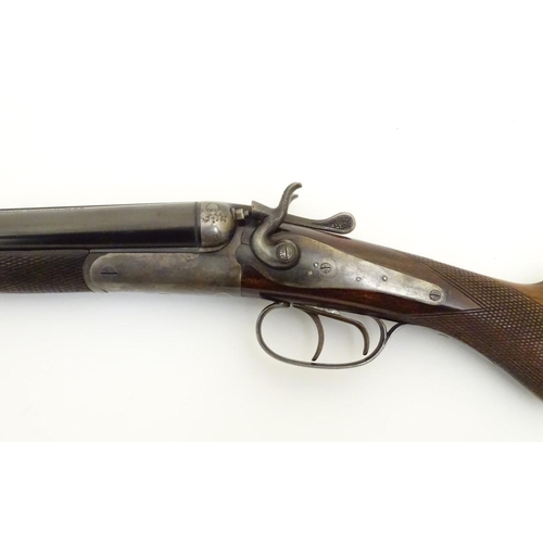 525 - Shotgun: a continental 16 bore 'Model 48' top-lever back action hammergun by Husqvarna, Sweden, prod... 