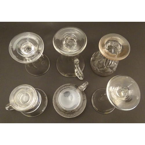 110 - Six assorted late 18th / early 19thC glasses to include jelly, custard etc. glasses. Tallest approx.... 