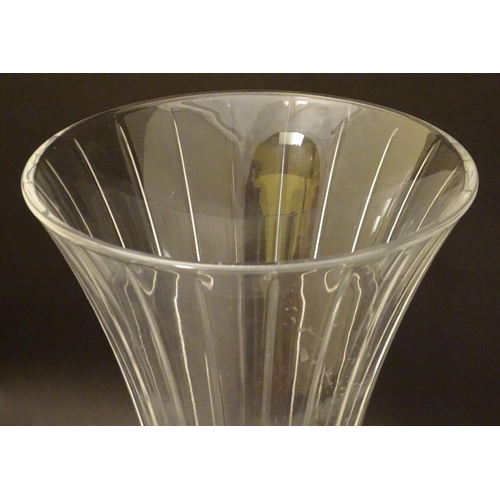133 - A 20thC lead crystal vase, of trumpet form with tapering inlets. 12'' tall