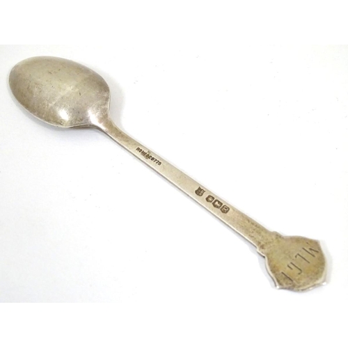 170 - A silver teaspoon with Celtic decoration and engraved M.L.G.C ( possibly Mount Lawley Golf Club ). H... 