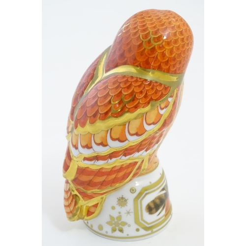 69 - A Royal Worcester model of a Tawny Owl from The Connoisseur Collection with gilt highlights, possibl... 