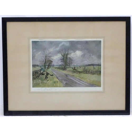 169 - After Lionel Dalhousie Robertson Edwards (1877-1966), Signed coloured print, 'The Beaufort Hunt' acr... 