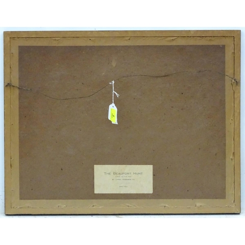 169 - After Lionel Dalhousie Robertson Edwards (1877-1966), Signed coloured print, 'The Beaufort Hunt' acr... 