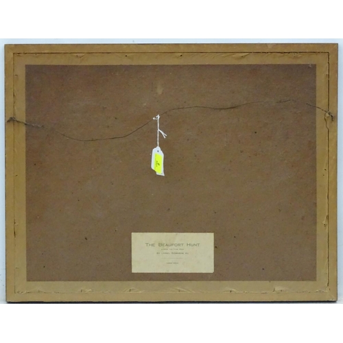 169 - After Lionel Dalhousie Robertson Edwards (1877-1966), Signed coloured print, 'The Beaufort Hunt' acr... 