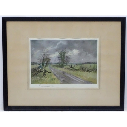 169 - After Lionel Dalhousie Robertson Edwards (1877-1966), Signed coloured print, 'The Beaufort Hunt' acr... 