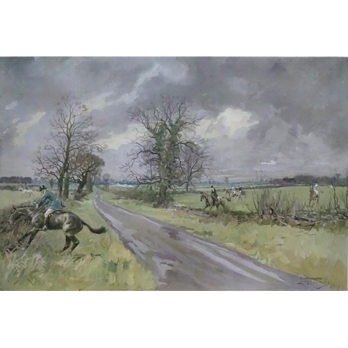 169 - After Lionel Dalhousie Robertson Edwards (1877-1966), Signed coloured print, 'The Beaufort Hunt' acr... 