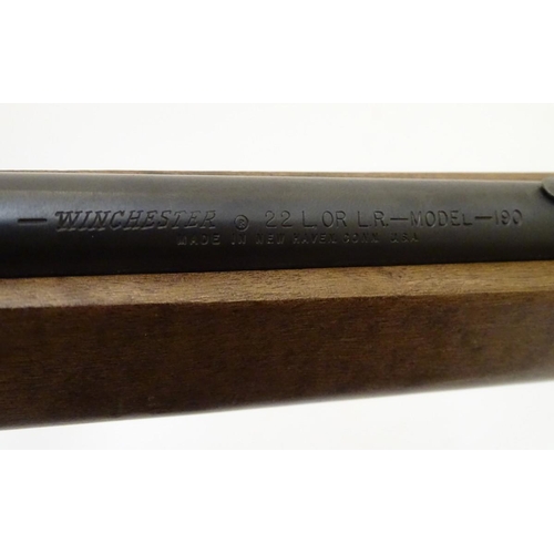 388 - Firearm: a Winchester 'Model 190' .22LR semi-automatic rimfire rifle, 20 3/4'' barrel with open sigh... 