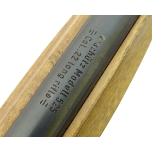 390 - Firearm: an Anschutz 'Modell 525' .22LR semi-automatic rimfire rifle, beech pistol-grip stock with c... 