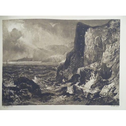 181 - William B. Hole, after John Thomson,  Sepia engraving, 1889, 'Fast Castle', Detailed in pencil under... 