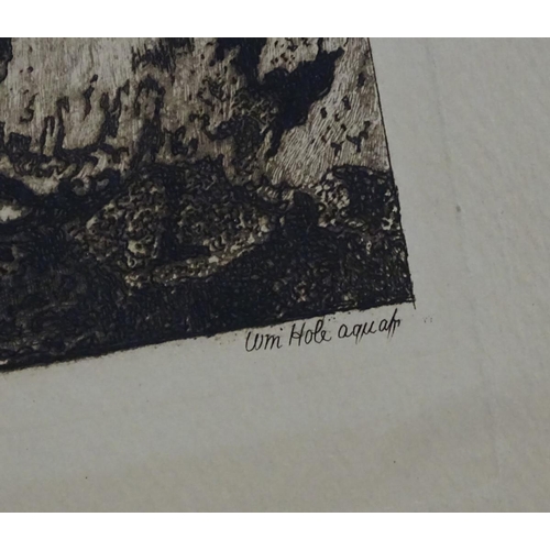 181 - William B. Hole, after John Thomson,  Sepia engraving, 1889, 'Fast Castle', Detailed in pencil under... 