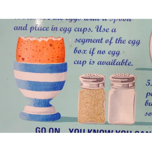 194 - A 21stC metal sign, 15 3/4'' x 11 3/4'' wide, 'Budding Chefs' 'Learn to cook with this easy guide'