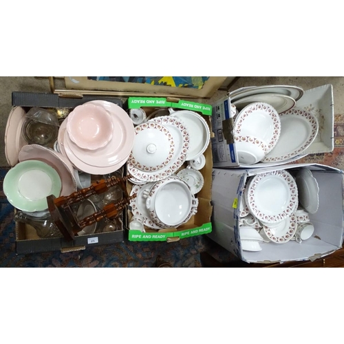 198 - A large quantity of ceramics to include Meakin 'Rosa' pattern