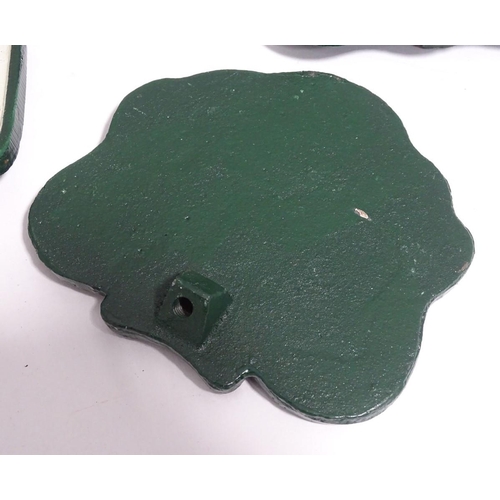 210 - A box of cast iron vegetable labels on stands