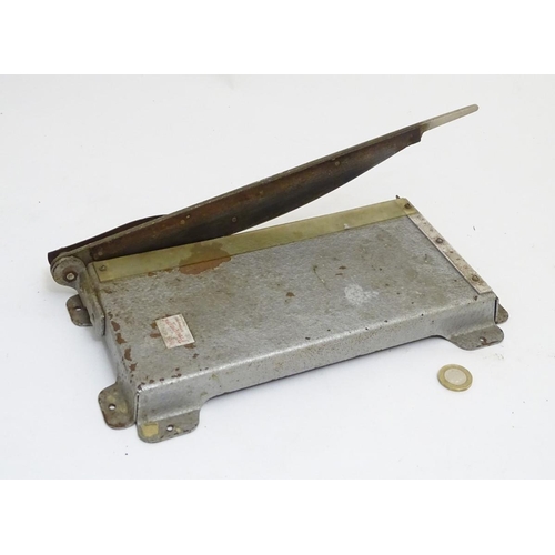218 - An old mid-century paper cutter also sometimes described as a paper guillotine by 'Prominent' German... 