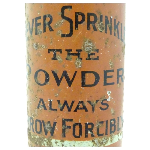 219 - A vintage Radium Fire Extinguisher of cylindrical form, fully labelled, 21'' long.