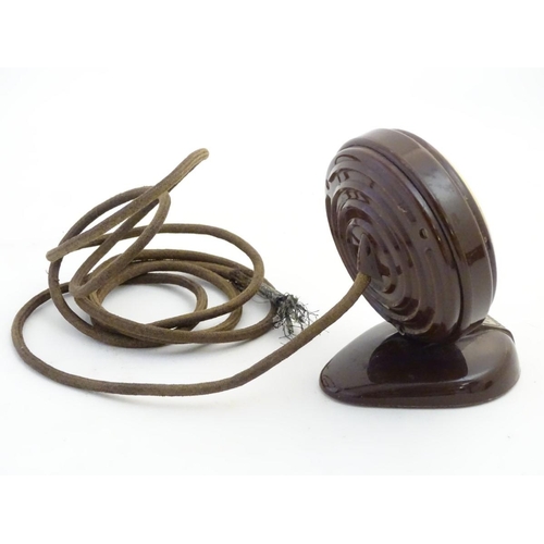 220 - Bakelite Microphone: a desk / table mounted microphone by Grundig with Shamrock mark and circular br... 