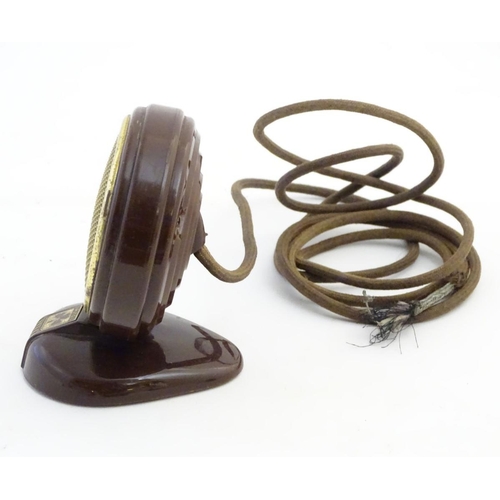 220 - Bakelite Microphone: a desk / table mounted microphone by Grundig with Shamrock mark and circular br... 