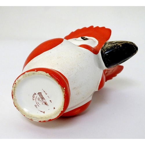 244 - Ditmar Urbach, made in Czechoslovakia, a Rooster (Cockerel) milk jug in red, white and black livery,... 