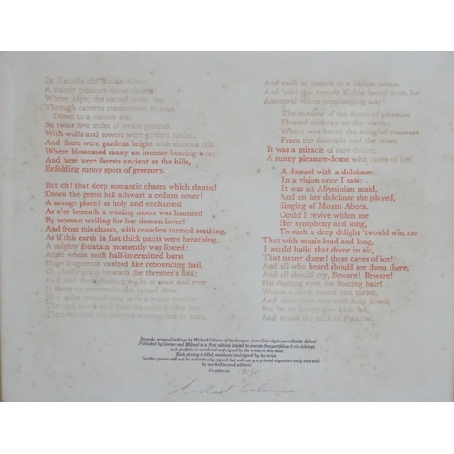 279 - Michael Oelman (1941-),  Etchings (7), 'Xanadu', 'A Mighty Fountain', (17/75) 'There Were Gardens', ... 