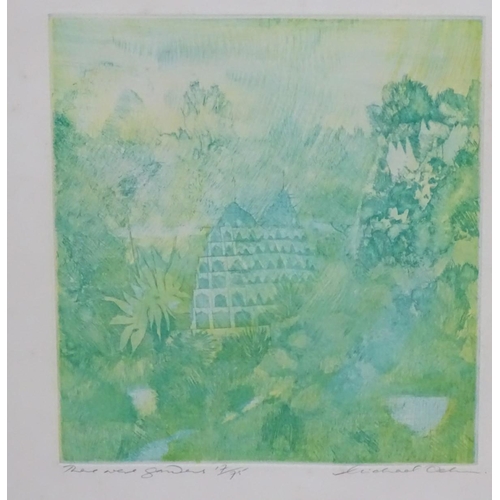 279 - Michael Oelman (1941-),  Etchings (7), 'Xanadu', 'A Mighty Fountain', (17/75) 'There Were Gardens', ... 