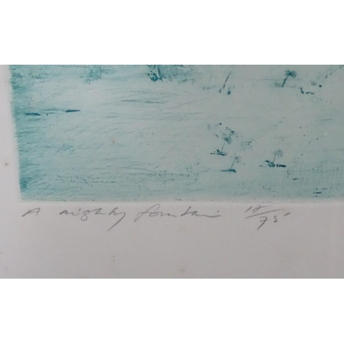 279 - Michael Oelman (1941-),  Etchings (7), 'Xanadu', 'A Mighty Fountain', (17/75) 'There Were Gardens', ... 