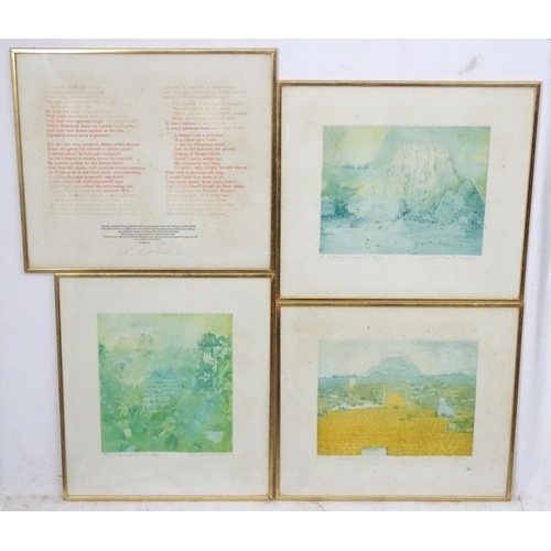 279 - Michael Oelman (1941-),  Etchings (7), 'Xanadu', 'A Mighty Fountain', (17/75) 'There Were Gardens', ... 