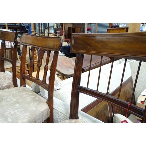 288 - Three 19thC chairs with upholstered seats (2+1)