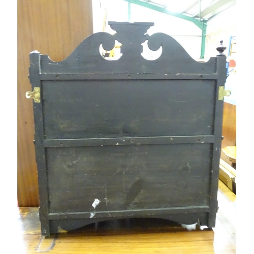 298 - An aesthetic movement mirror with shelves