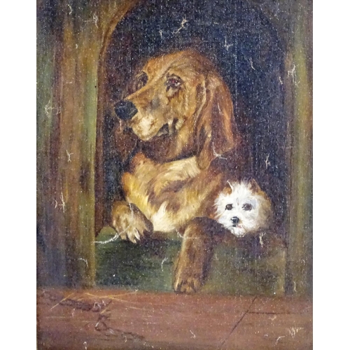 51 - After Sir Edwin Henry Landseer (1802-1873), Canine School, Oil on canvas laid on board,  Dignity and... 