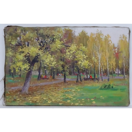 67 - Leonid Nikolayevich Sheludko, late XX, Ukrainian / Russian School,  Oil on canvas,  'Autumn',  A vie... 