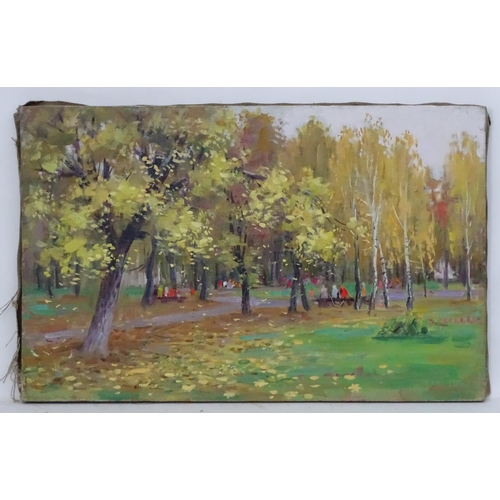 67 - Leonid Nikolayevich Sheludko, late XX, Ukrainian / Russian School,  Oil on canvas,  'Autumn',  A vie... 