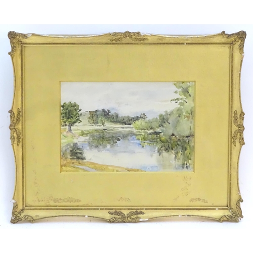 71 - Francis Edward James (1849-1920), English School, Watercolour,  A wooded river landscape,  Signed lo... 