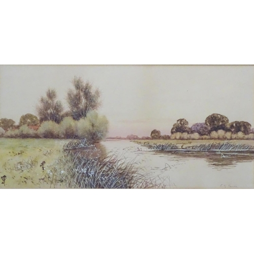 89 - F.G Fraser, XX,  Also known as F. Gordon, Alex Gordon, etc. Watercolour and gouache, The Ouse in the... 