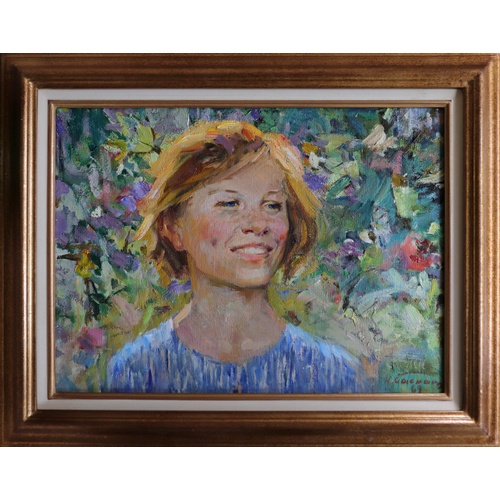 246 - Nikolai Nikolaevitch Baskakov (1918-1993), Russian School,
Oil on canvas, 
A smiling young girl, 196... 