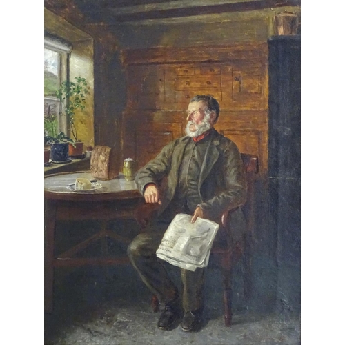 5 - Walter Tomlinson (c.1833 - 1909), English School, Oil on canvas, Bad News From the War,  An interior... 