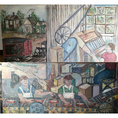 165 - Patricia Yarborough Reed, XX, American School, Mural,  Box & Label Machine, sponsored by the First N... 