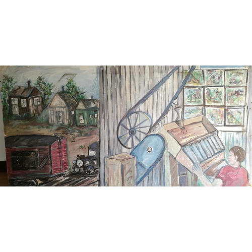 165 - Patricia Yarborough Reed, XX, American School, Mural,  Box & Label Machine, sponsored by the First N... 