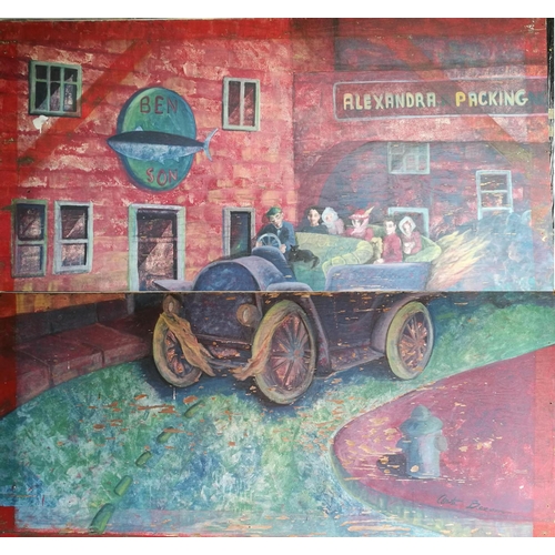 169 - Anita Benson, XX, American School, Mural,  Early Row Scene, Cannery Row, sponsored by Steinbeck Jewe... 