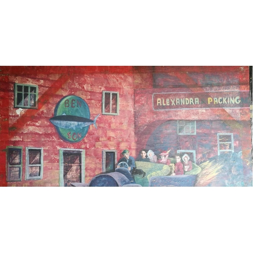 169 - Anita Benson, XX, American School, Mural,  Early Row Scene, Cannery Row, sponsored by Steinbeck Jewe... 