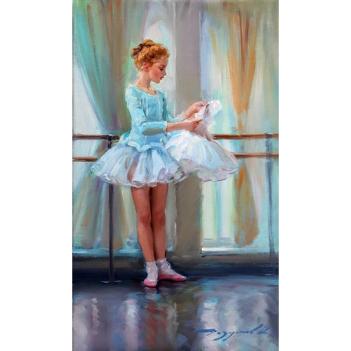 152 - Konstantin Razumov (b. 1974), Russian School, Oil on canvas, Before the Lesson of Dance. Signed lowe... 