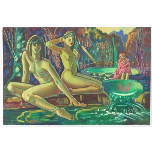 180 - Richard Turner, known as Turneramon (1940-2013), English School, Oil on canvas, Nude women bathing i... 