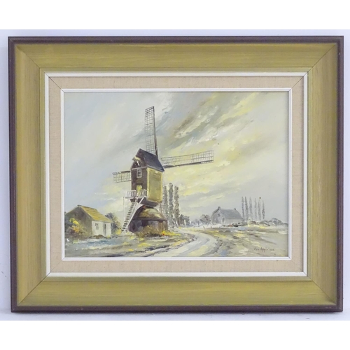 70 - Wyn Appleford, XX, English School, Oil on canvas, A landscape scene with a windmill. Signed lower ri... 