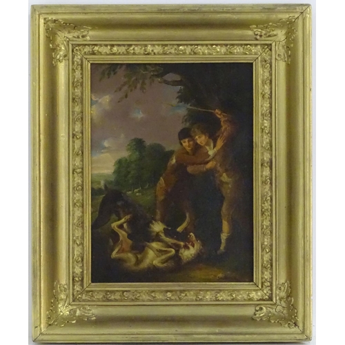 81 - Manner of Thomas Barker / Barker of Bath (1769–1847), Oil on panel, A landscape scene depicting two ... 