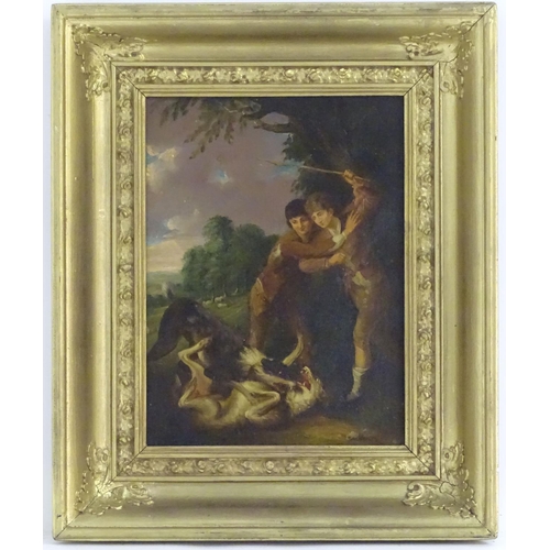 81 - Manner of Thomas Barker / Barker of Bath (1769–1847), Oil on panel, A landscape scene depicting two ... 