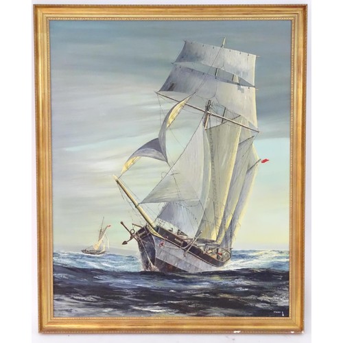 144 - P. J. Stuckey, XX, Marine School, Oil on canvas, The Topsail Schooner, Result, built in Carrickfergu... 